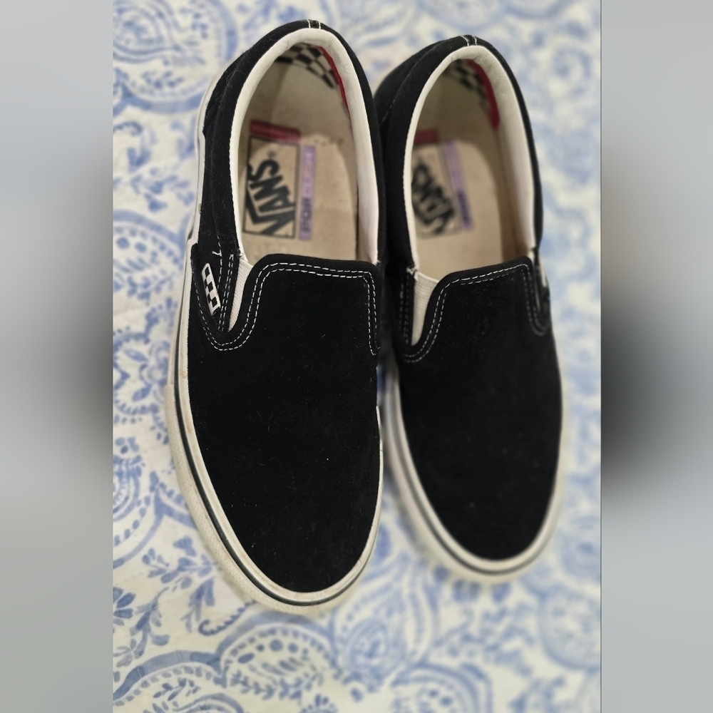 Vans Black Slip-On Loafers with Classic Design Suede Size 7 Man - Picture 7 of 8